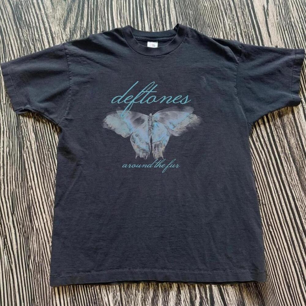 Gildan Men Black T-Shirt, Deftones Black Cotton T-Shirt